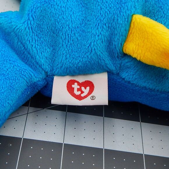 Ty Pillow Pals Swinger the Monkey Blue & Yellow Plush Stuffed Toy 1998 13 Inch - Picture 6 of 10